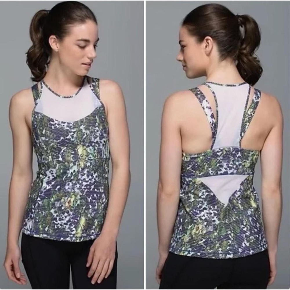 Lululemon Running In The City Tank Top Size 4 Multicolor